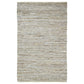 Ansley Handcrafted Leather Modern Metallic Stripe Rug FredCo