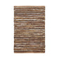 Ansley Handcrafted Leather Modern Metallic Stripe Rug FredCo
