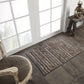Ansley Handcrafted Leather Modern Metallic Stripe Rug FredCo