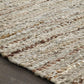 Ansley Handcrafted Leather Modern Metallic Stripe Rug FredCo