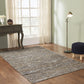 Ansley Handcrafted Leather Modern Metallic Stripe Rug FredCo