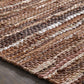 Ansley Handcrafted Leather Modern Metallic Stripe Rug FredCo