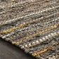 Ansley Handcrafted Leather Modern Metallic Stripe Rug FredCo