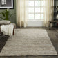 Ansley Handcrafted Leather Modern Metallic Stripe Rug FredCo