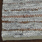 Ansley Handcrafted Leather Modern Metallic Stripe Rug FredCo