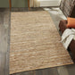 Ansley Handcrafted Leather Modern Metallic Stripe Rug FredCo