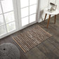 Ansley Handcrafted Leather Modern Metallic Stripe Rug FredCo