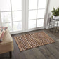 Ansley Handcrafted Leather Modern Metallic Stripe Rug FredCo