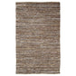 Ansley Handcrafted Leather Modern Metallic Stripe Rug FredCo