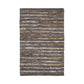 Ansley Handcrafted Leather Modern Metallic Stripe Rug FredCo