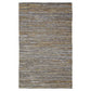 Ansley Handcrafted Leather Modern Metallic Stripe Rug FredCo
