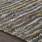 Ansley Handcrafted Leather Modern Metallic Stripe Rug FredCo