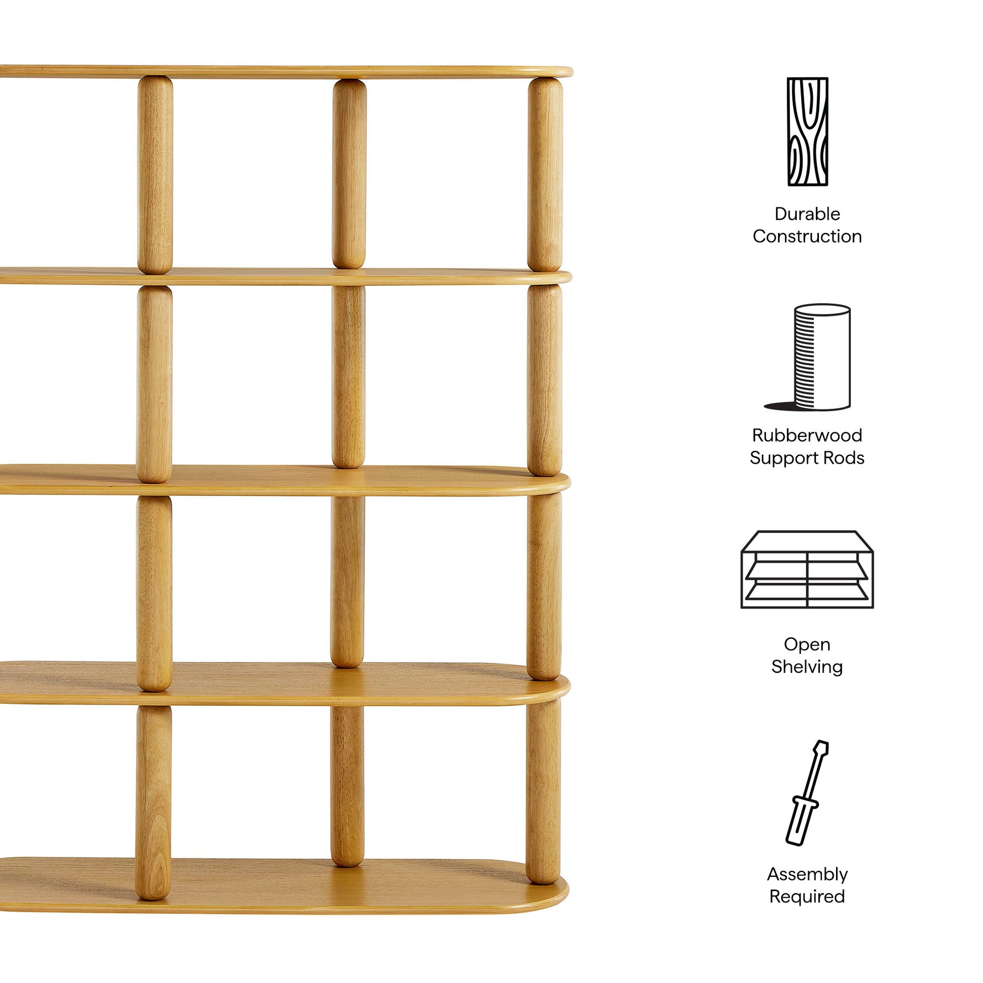 Arcus 4-Tier Oval Wood Bookshelf by Modway EEI-7347 FredCo