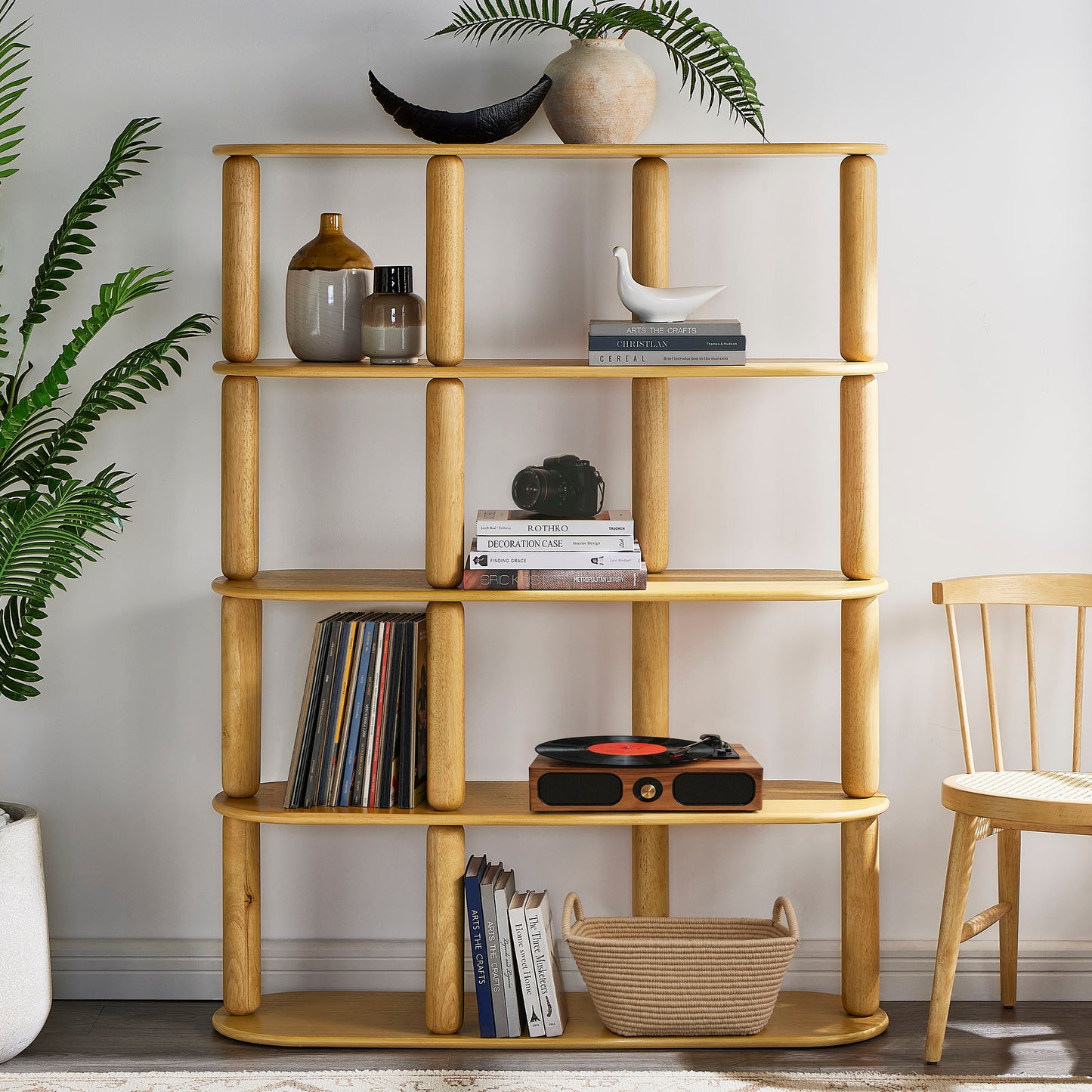 Arcus 4-Tier Oval Wood Bookshelf by Modway EEI-7347 FredCo