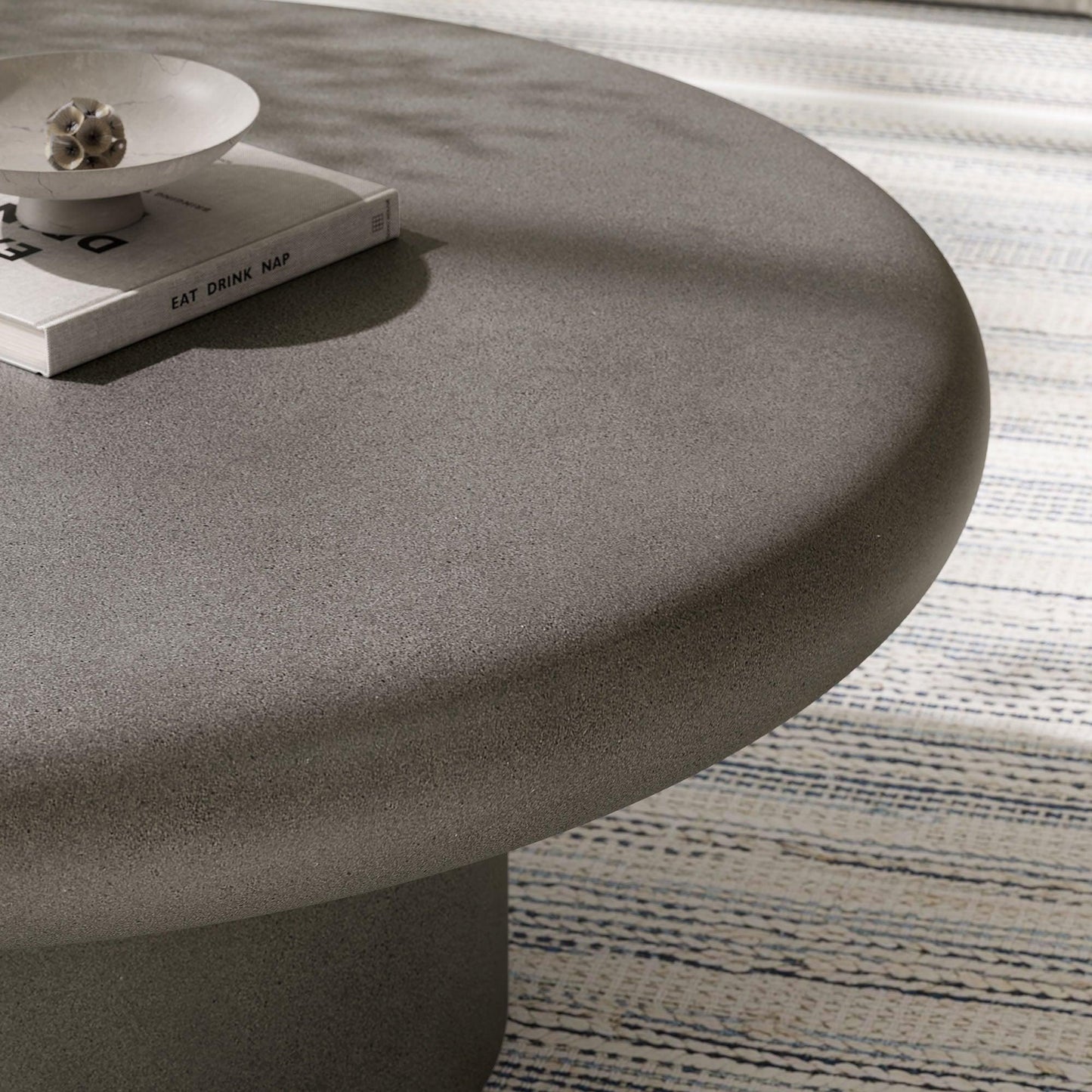 Argos Indoor - Outdoor Patio Concrete Round Coffee Table by Modway EEI-7092 FredCo