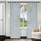 Argyle Geometric Embroidered Sheer Grommet Panel 2-Piece Curtain Set FredCo