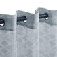 Argyle Geometric Embroidered Sheer Grommet Panel 2-Piece Curtain Set FredCo