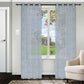 Argyle Geometric Embroidered Sheer Grommet Panel 2-Piece Curtain Set FredCo