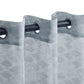 Argyle Geometric Embroidered Sheer Grommet Panel 2-Piece Curtain Set FredCo