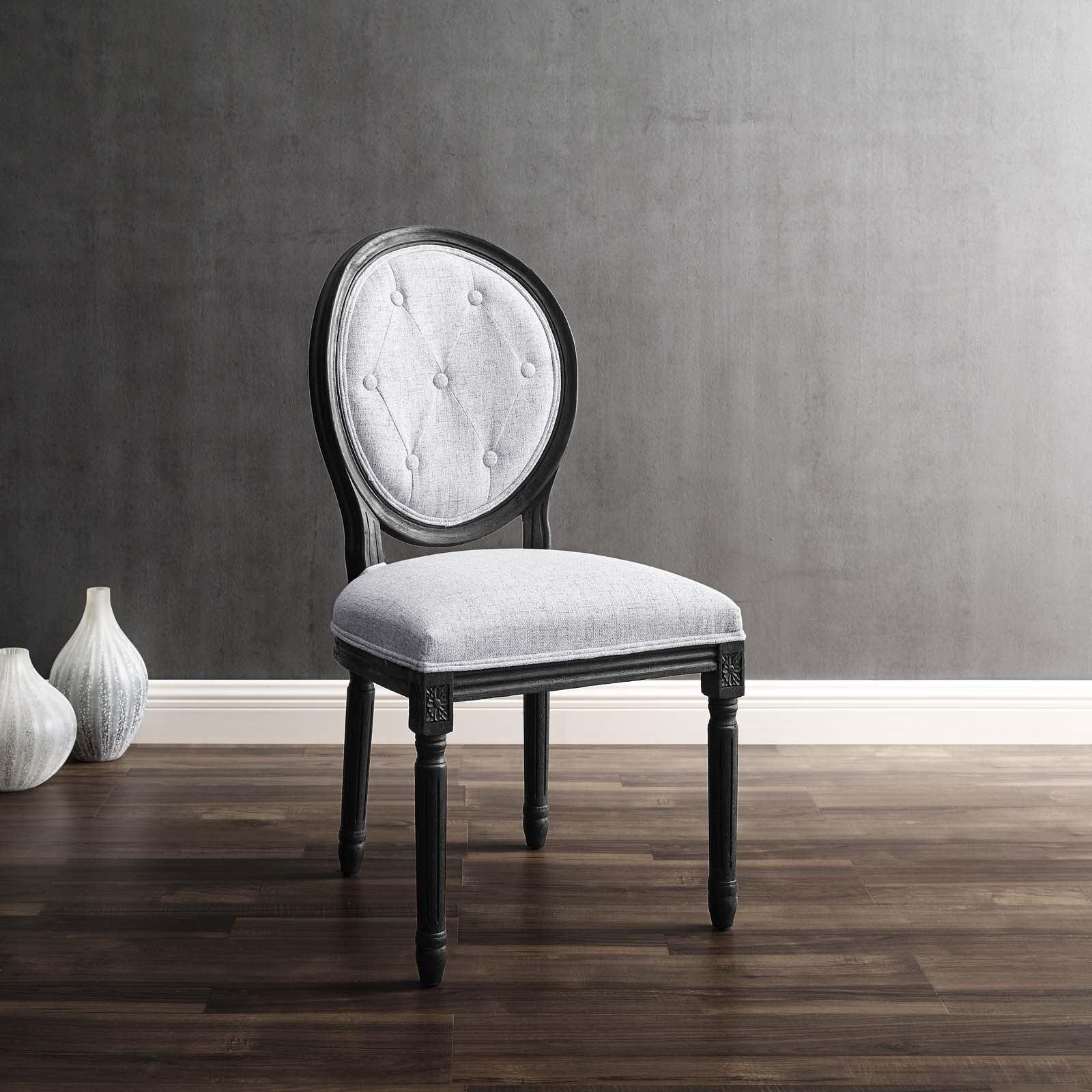 Arise Vintage French Upholstered Fabric Dining Side Chair, EEI-4664 FredCo