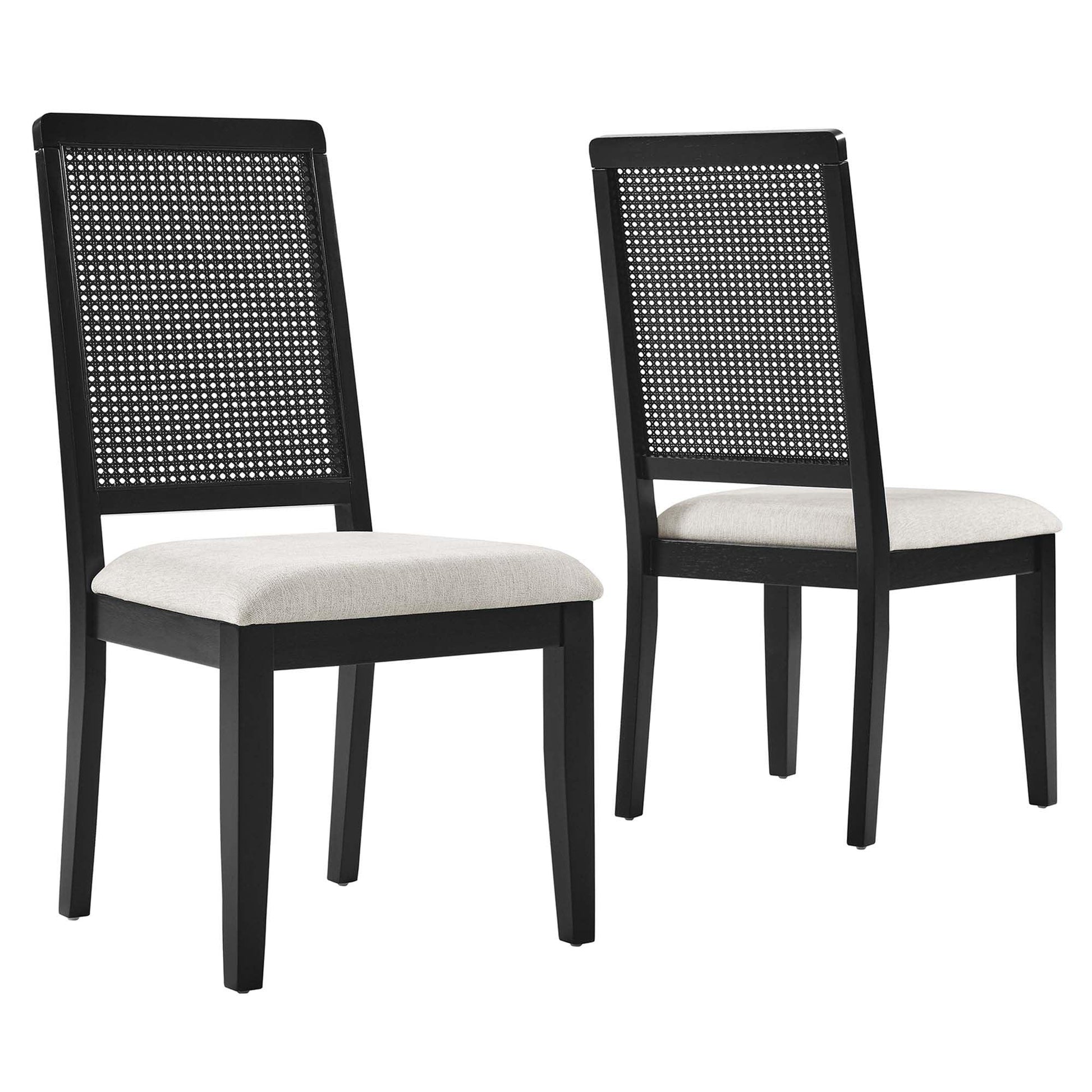 Arlo Faux Rattan and Wood Dining Side Chairs Set of 2 by Modway FredCo