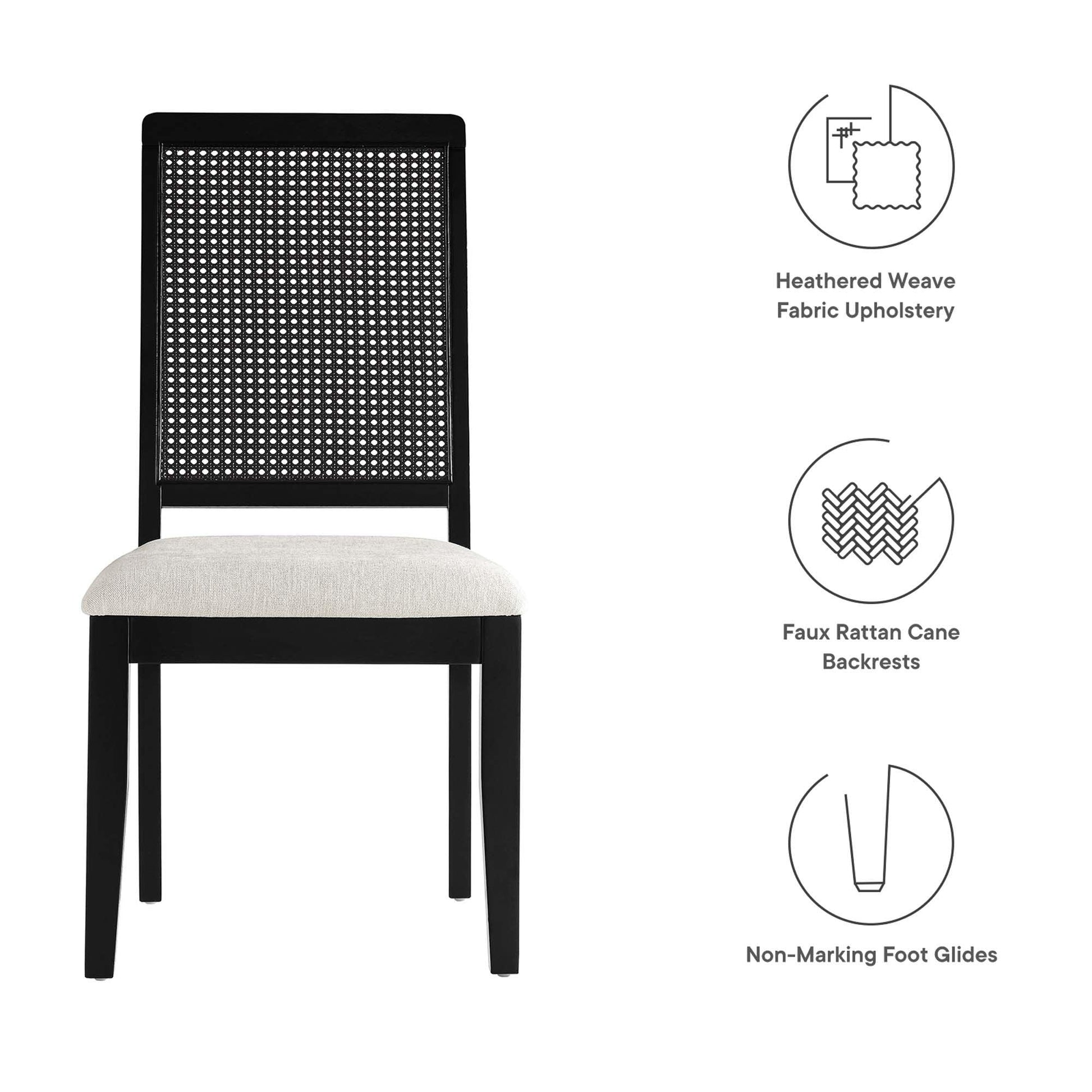 Arlo Faux Rattan and Wood Dining Side Chairs Set of 2 by Modway FredCo