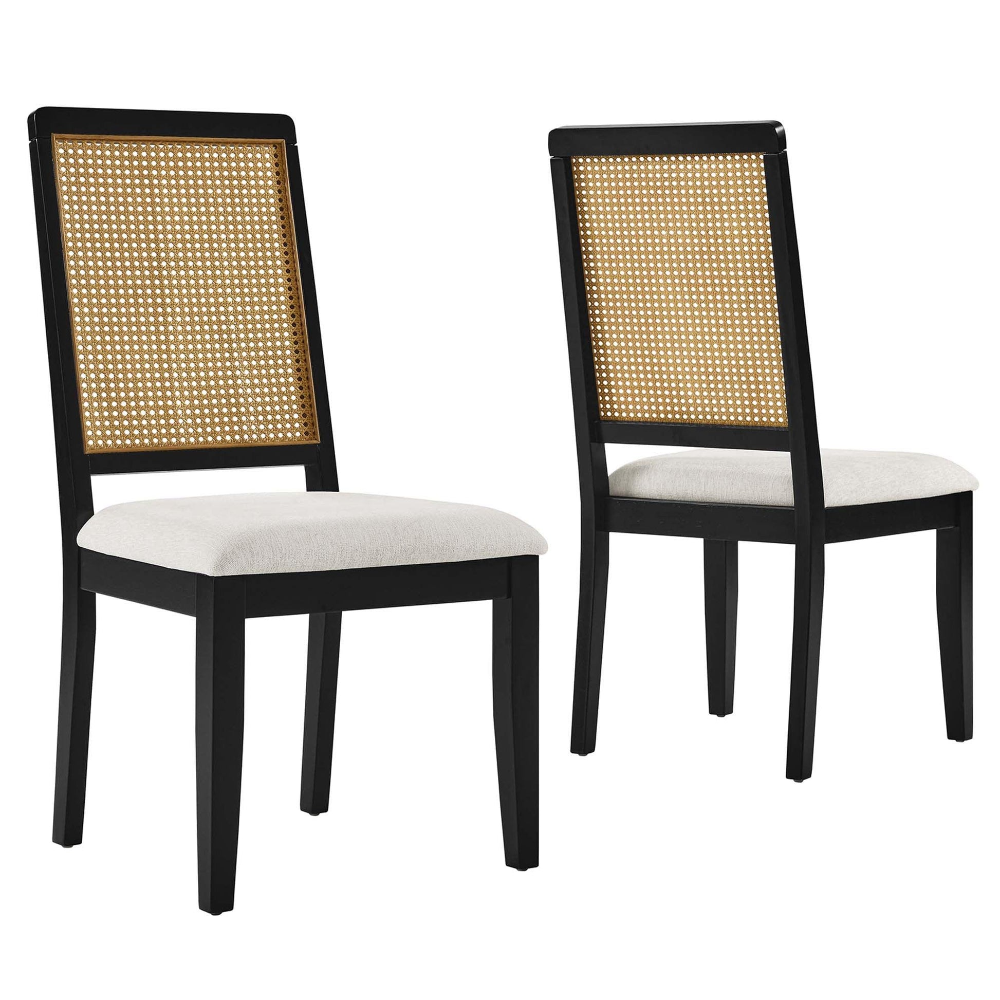 Arlo Faux Rattan and Wood Dining Side Chairs Set of 2 by Modway FredCo