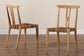 Artha Modern Bohemian Natural Brown Teak Wood and Seagrass 2-Piece Dining Chair Set FredCo