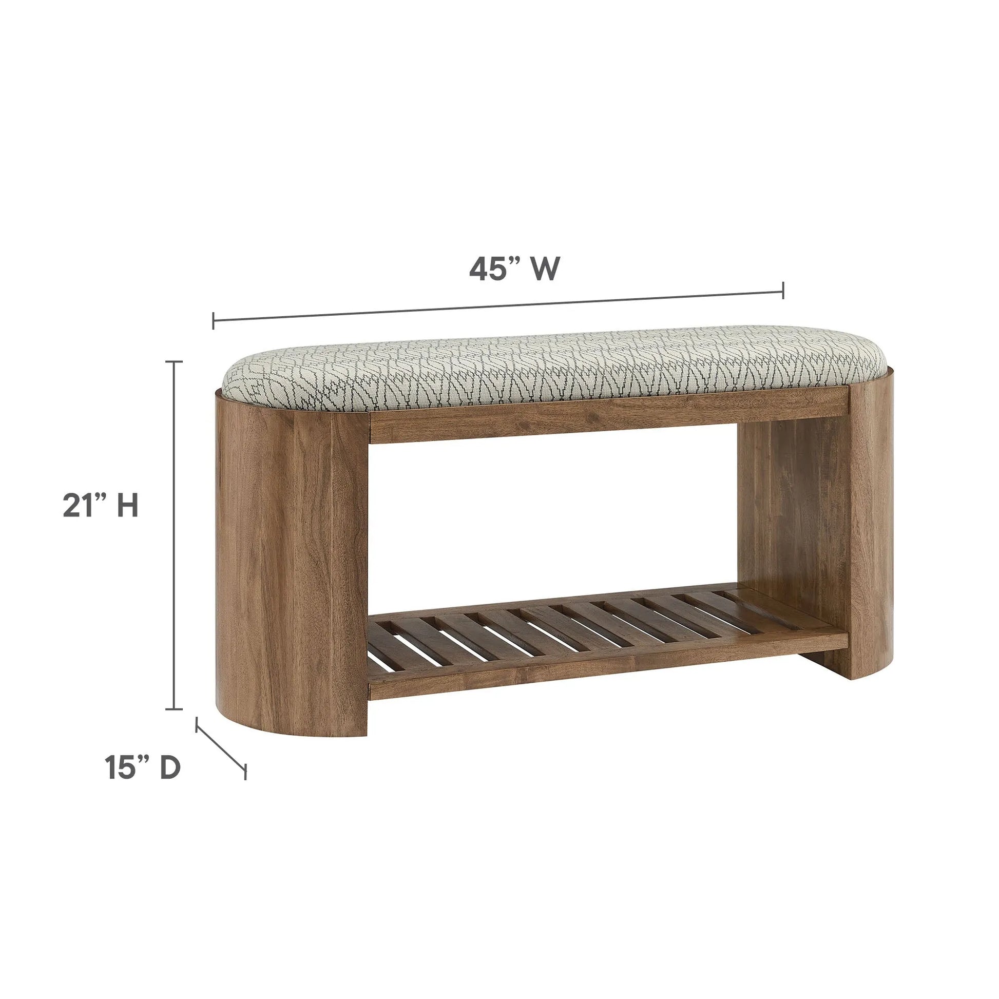 Ashby 45" Geometric Upholstered Bench by Modway EEI-7142 FredCo