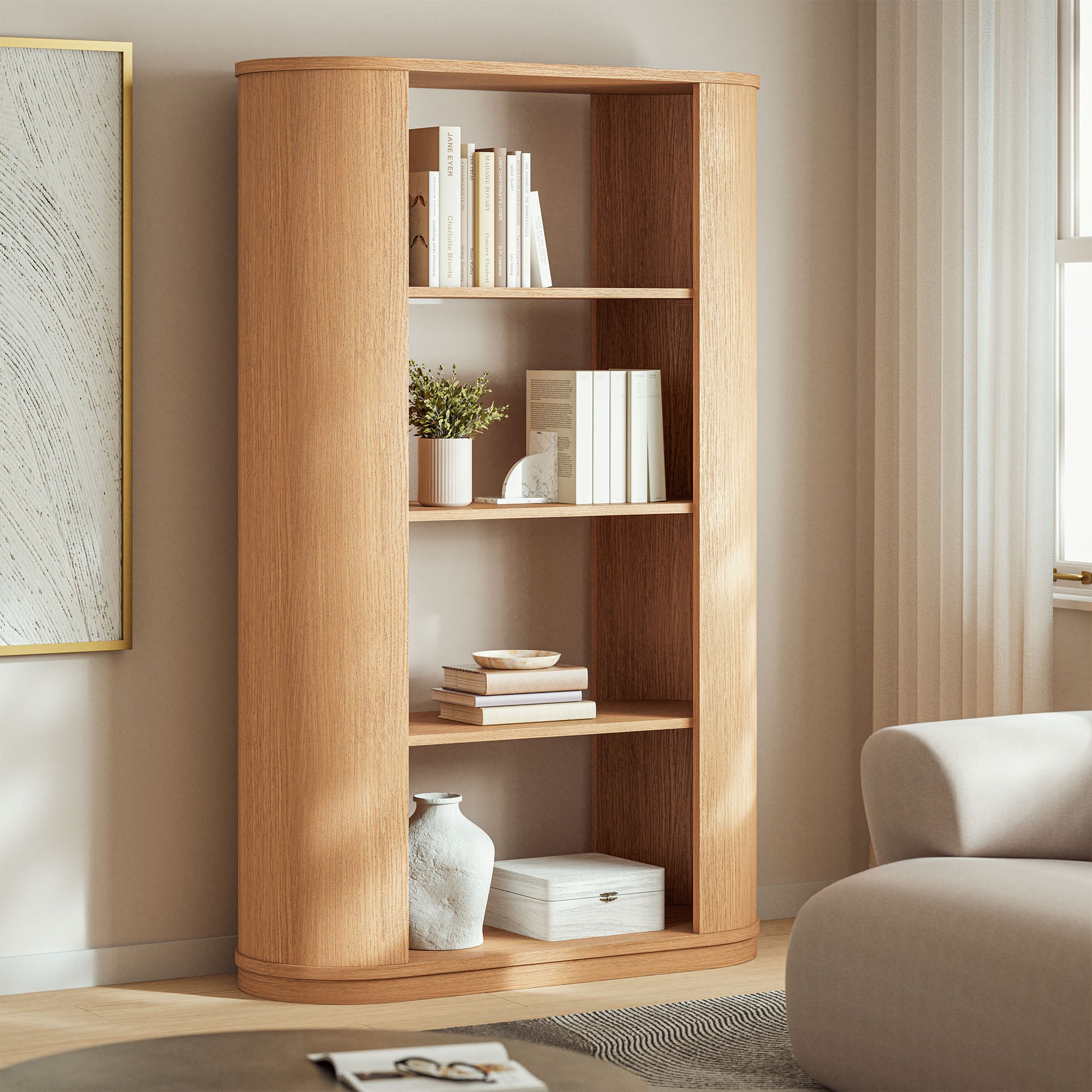 Aspect 74 Inch Curved 4 Tier Bookshelf by Modway EEI-7378 FredCo