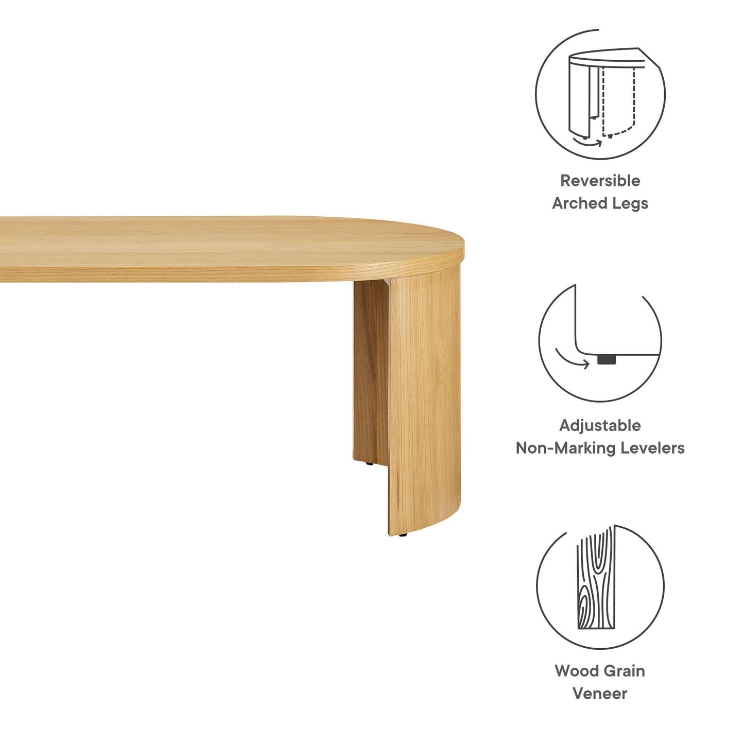 Aspect Oval Wood Coffee Table by Modway FredCo
