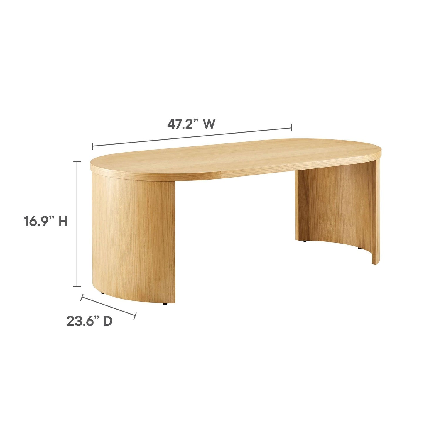 Aspect Oval Wood Coffee Table by Modway FredCo