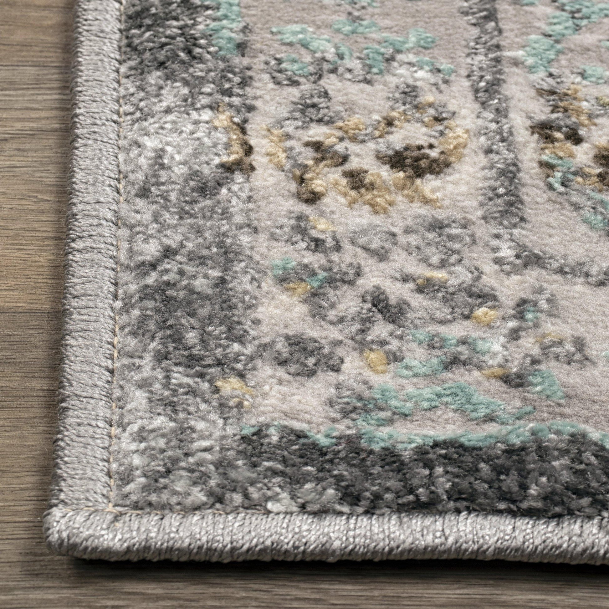Astrid Mid-Century Vintage Distressed Floral Damask Rug FredCo