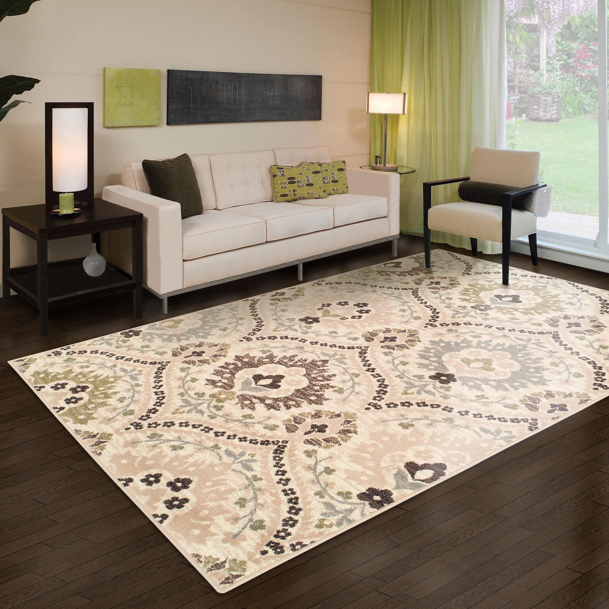 Augusta Modern Floral Cabin Setting Rug FredCo