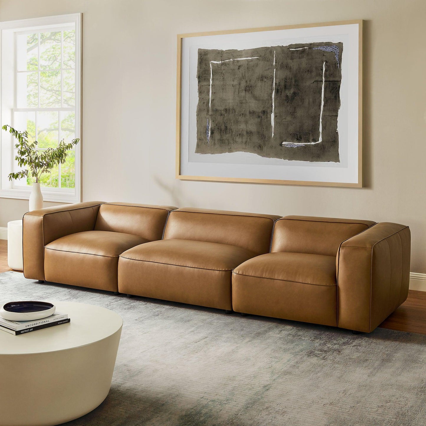 Auren 3-Piece Upholstered Vegan Leather Modular Sofa by Modway EEI-7132 FredCo