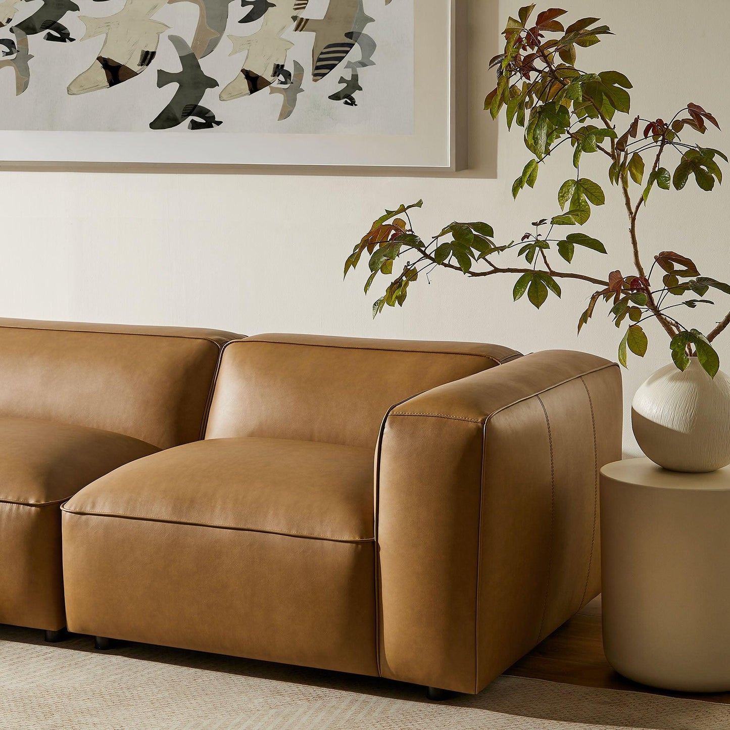 Auren 4-Piece Vegan Leather Modular Sofa Set by Modway EEI-7128 FredCo