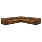Auren 5-Piece Upholstered Vegan Leather Modular L-Shaped Sofa by Modway EEI-7129 FredCo