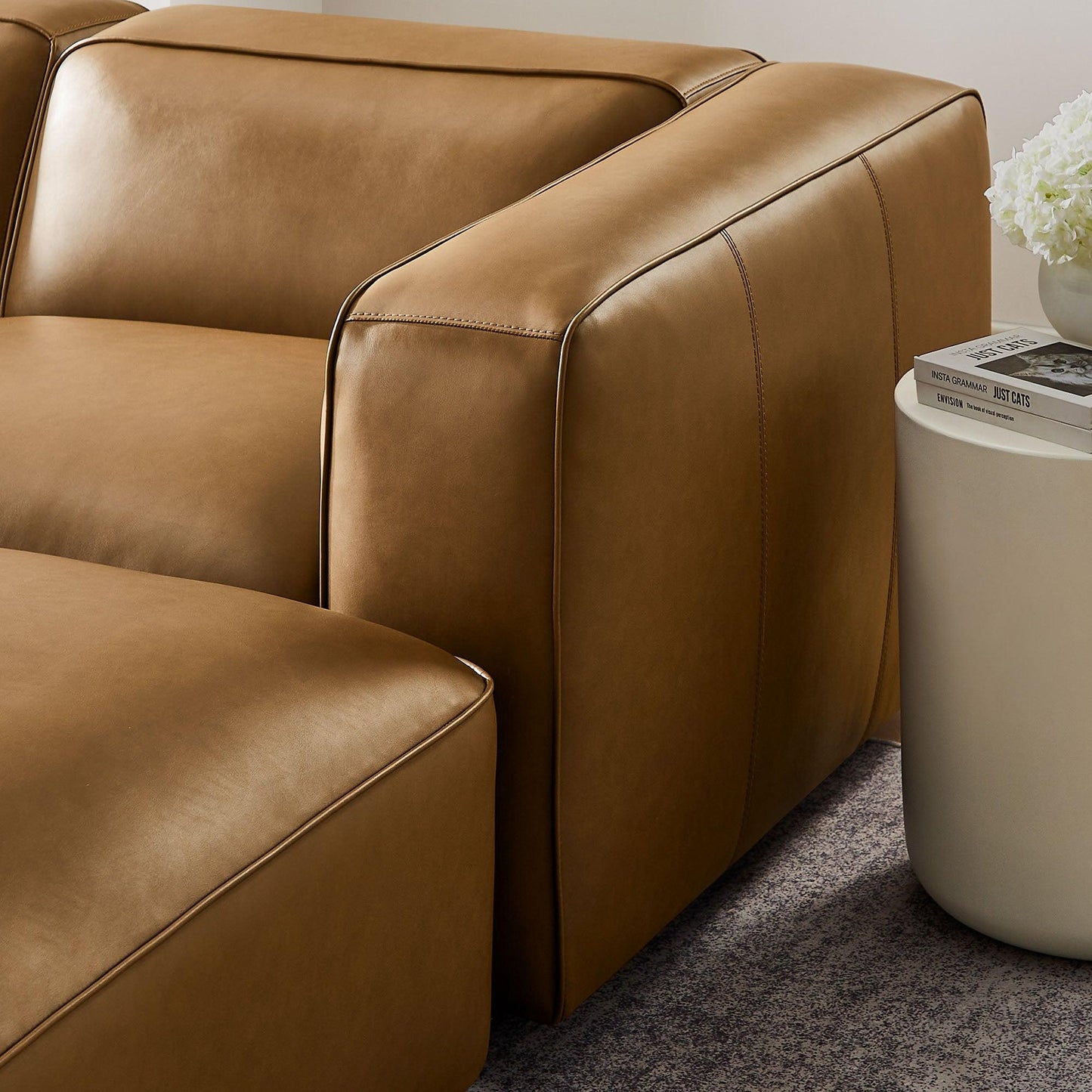 Auren 5-Piece Upholstered Vegan Leather Modular U-Shaped Sofa by Modway EEI-7131 FredCo