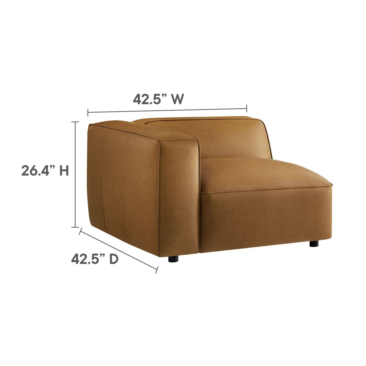 Auren 5-Piece Upholstered Vegan Leather Modular U-Shaped Sofa by Modway EEI-7131 FredCo