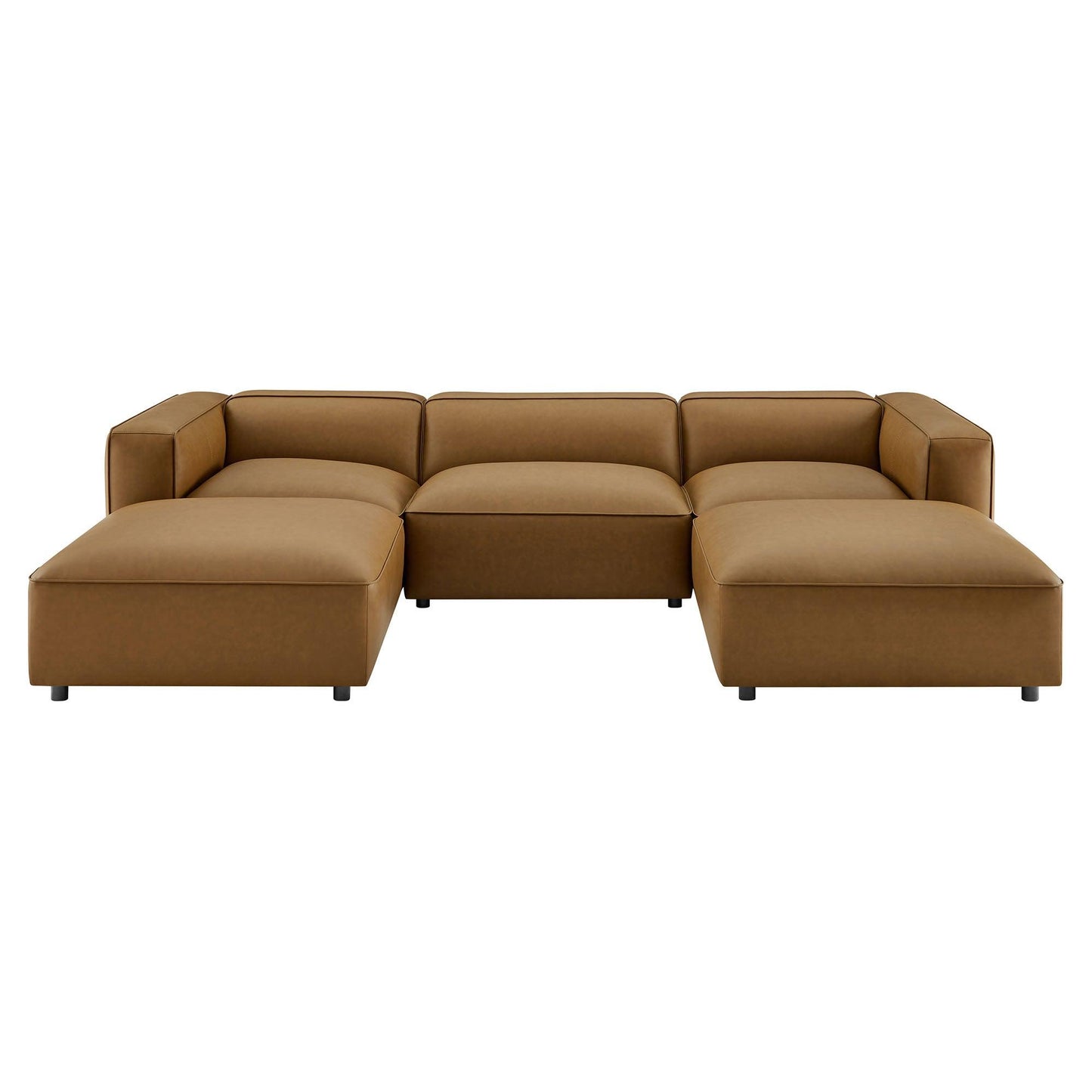 Auren 5-Piece Upholstered Vegan Leather Modular U-Shaped Sofa by Modway EEI-7131 FredCo