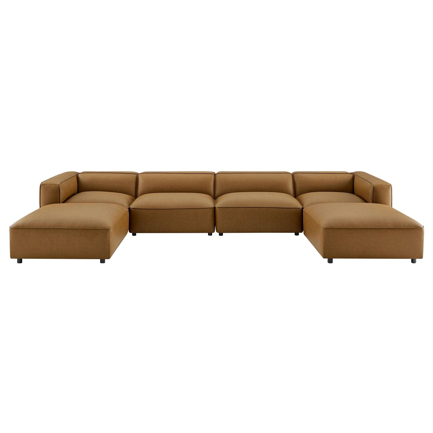Auren 6-Piece Upholstered Vegan Leather Modular Sofa by Modway EEI-7134 FredCo