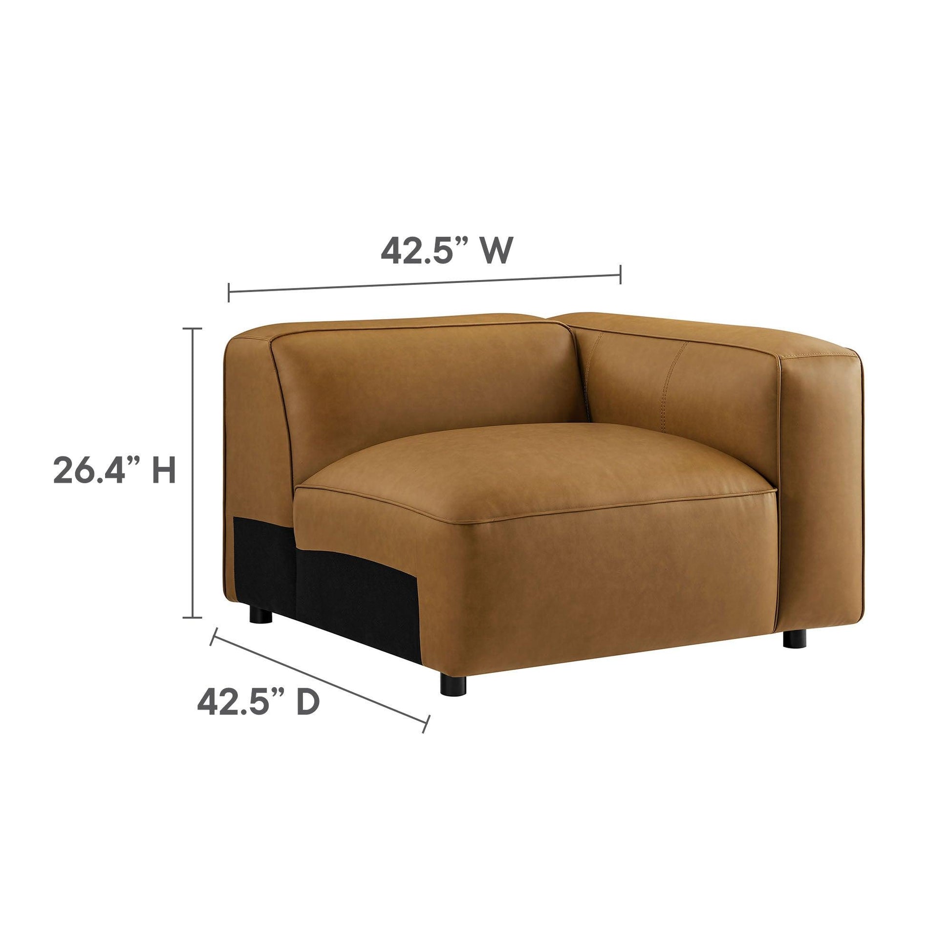 Auren 6-Piece Upholstered Vegan Leather Modular Sofa by Modway EEI-7134 FredCo
