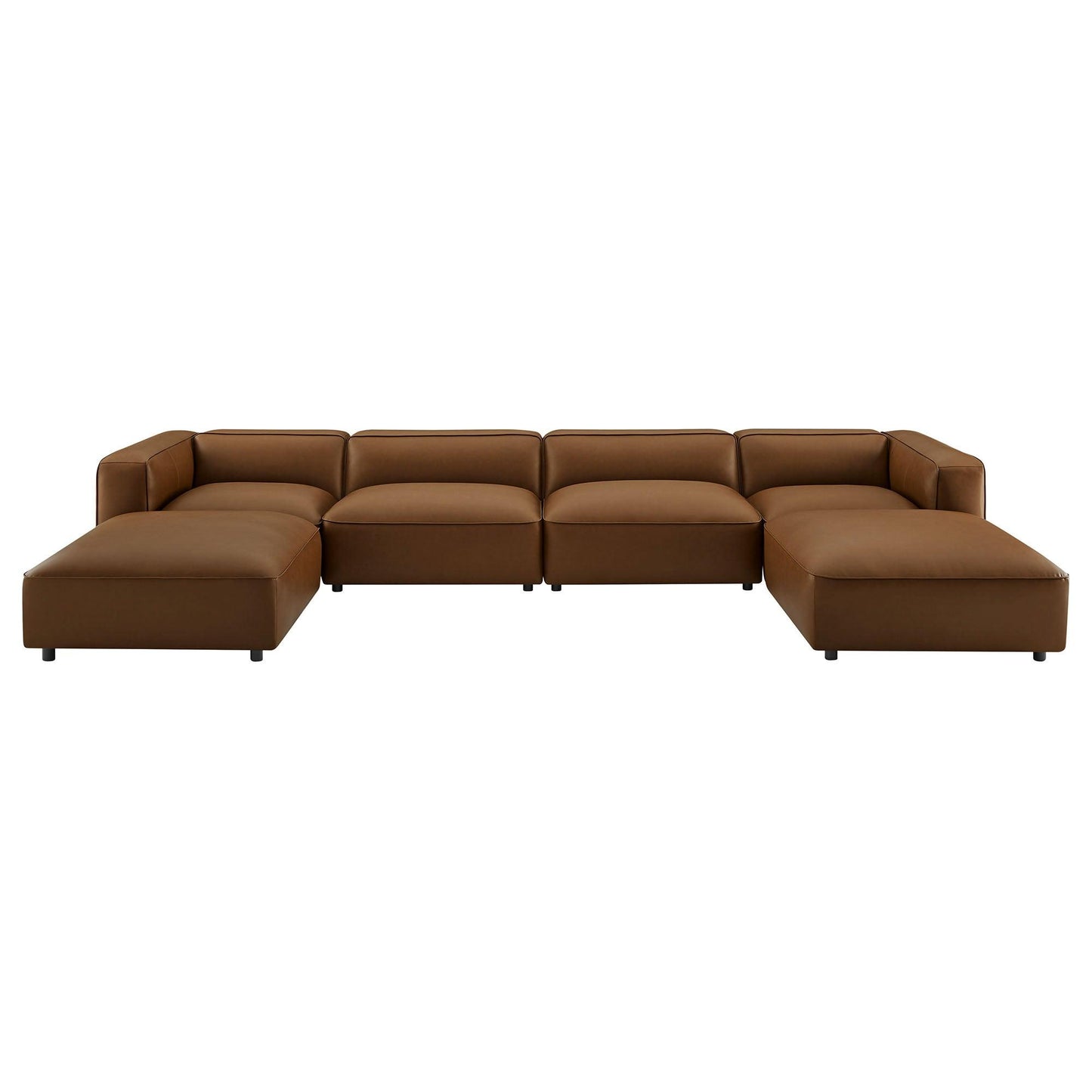 Auren 6-Piece Upholstered Vegan Leather Modular Sofa by Modway EEI-7134 FredCo