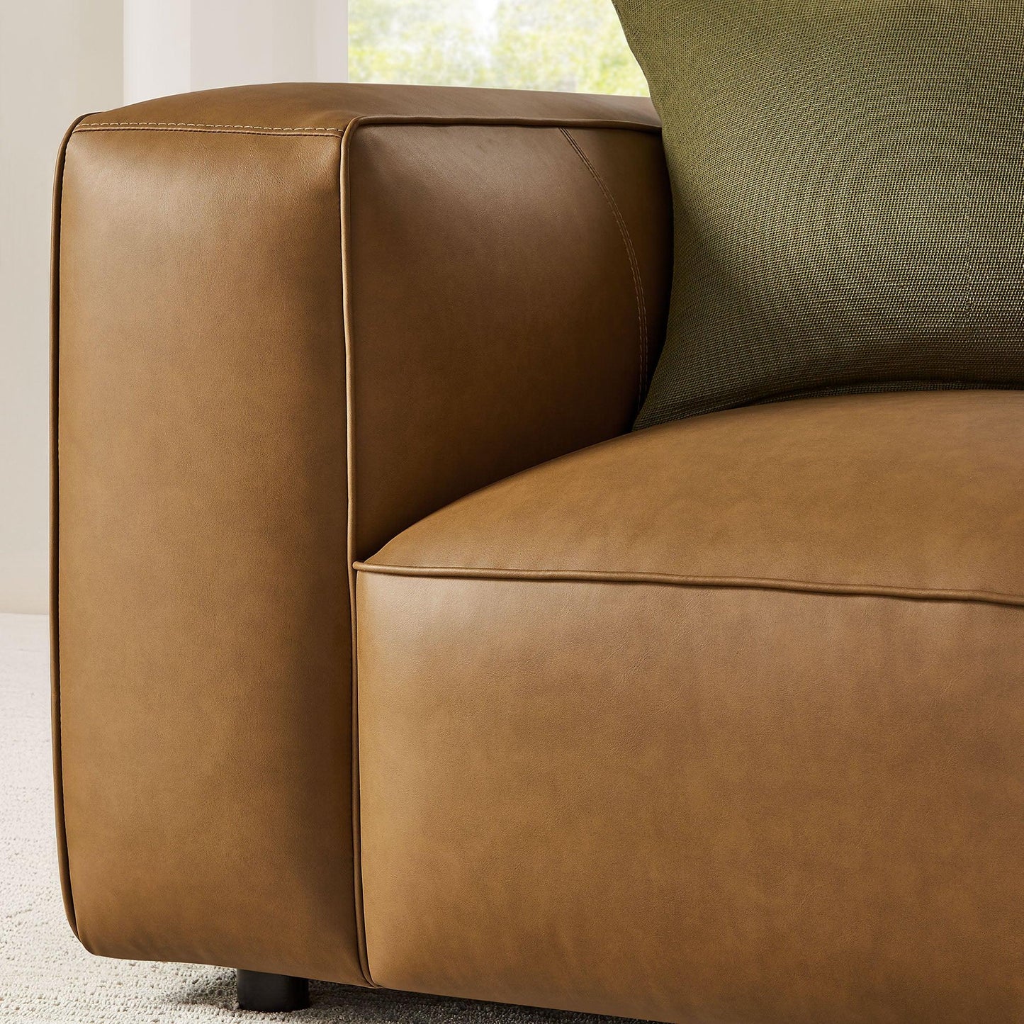 Auren Upholstered Vegan Leather Modular Armchair by Modway EEI-7120 FredCo