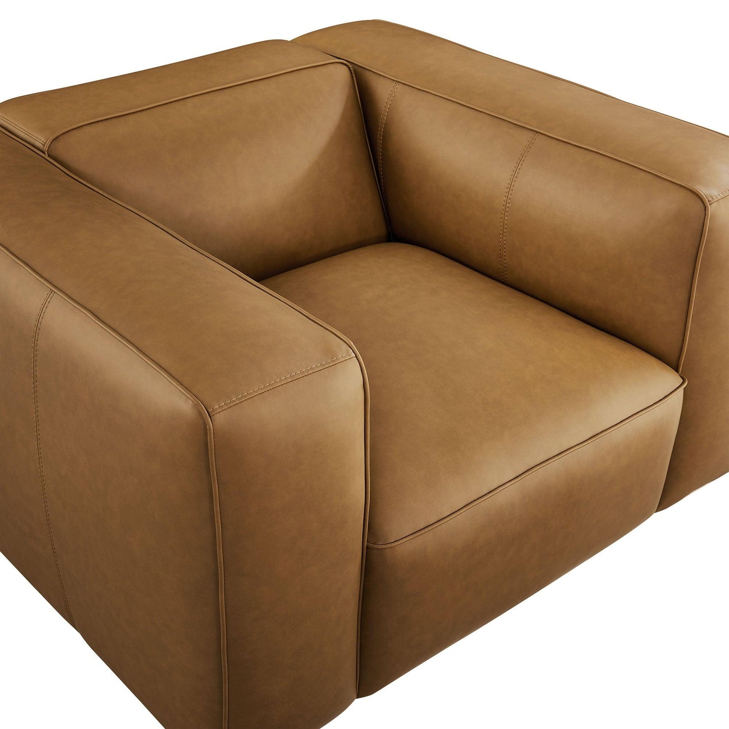 Auren Upholstered Vegan Leather Modular Armchair by Modway EEI-7120 FredCo