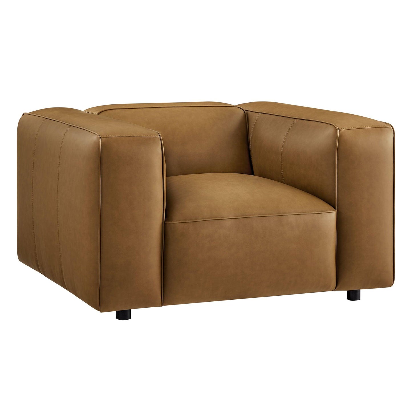 Auren Upholstered Vegan Leather Modular Armchair by Modway EEI-7120 FredCo