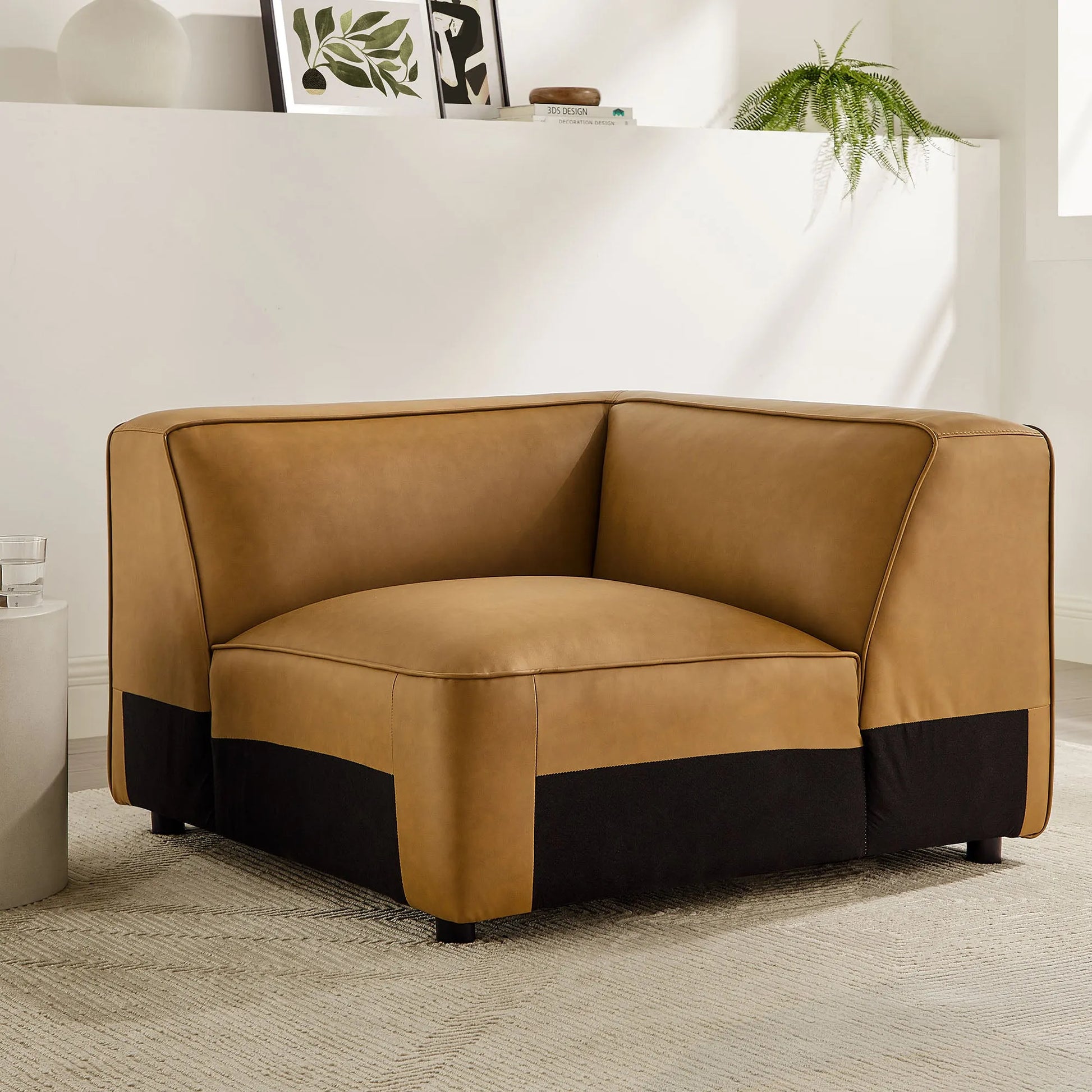 Auren Upholstered Vegan Leather Modular Corner Chair by Modway EEI-7123 FredCo
