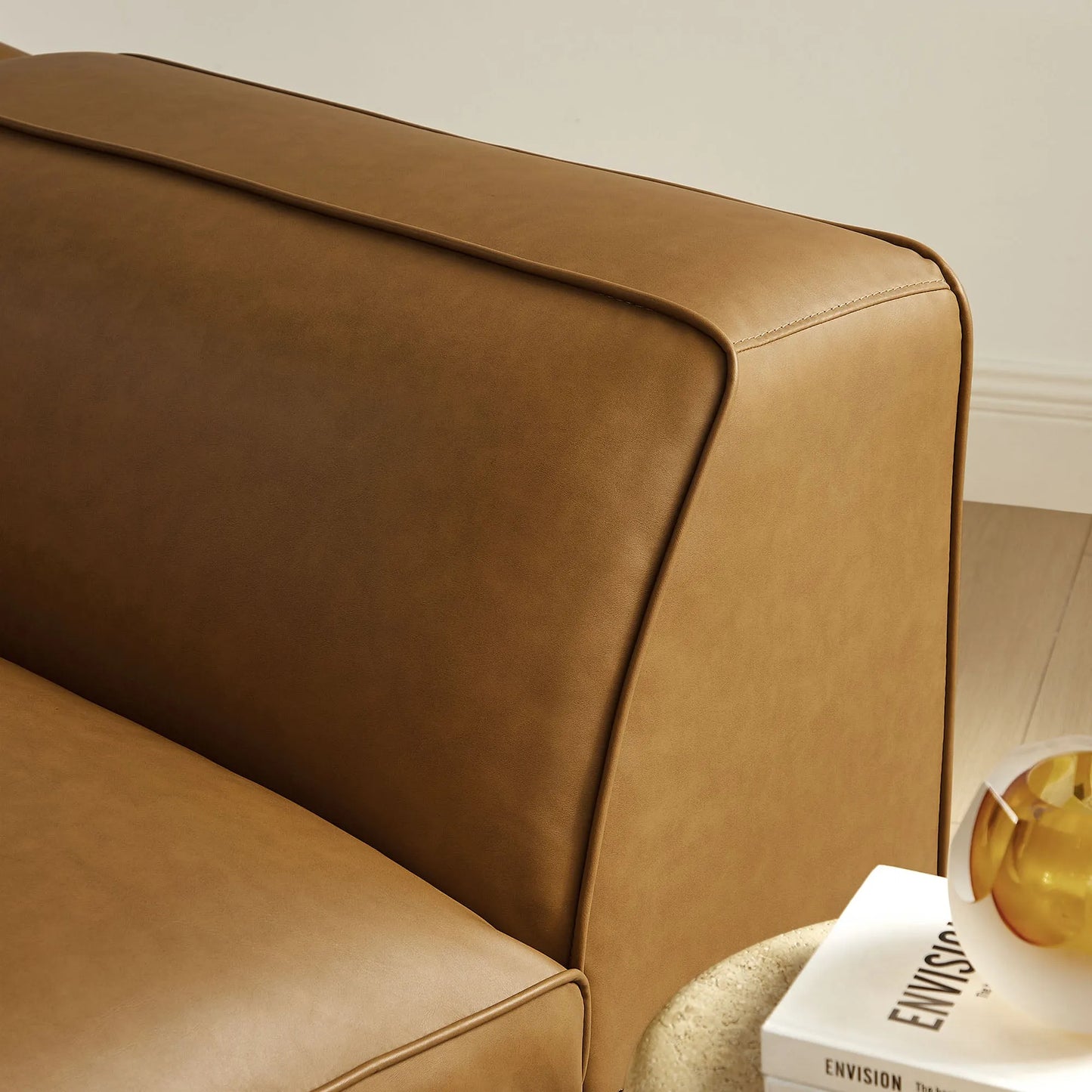 Auren Upholstered Vegan Leather Modular Left Armchair by Modway EEI-7124 FredCo