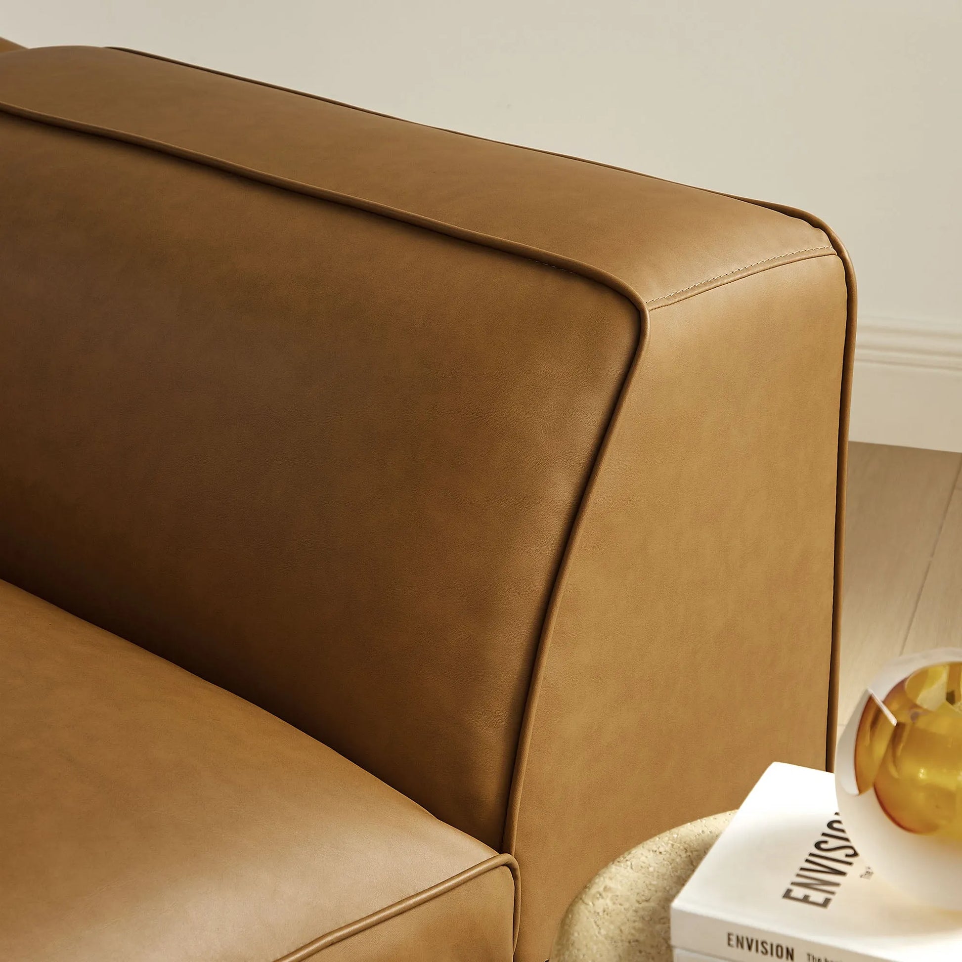 Auren Upholstered Vegan Leather Modular Left Armchair by Modway EEI-7124 FredCo