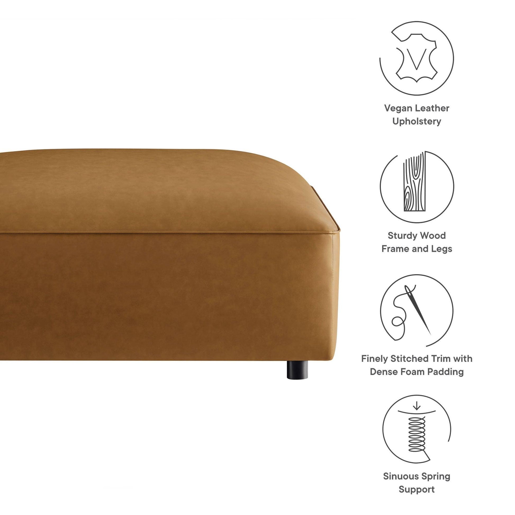 Auren Upholstered Vegan Leather Ottoman by Modway EEI-7125 FredCo